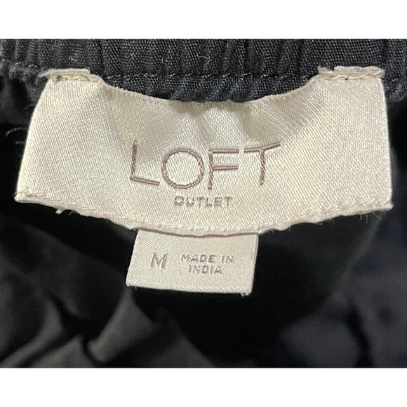 2 Pair Loft Outlet Cargo Shorts Black White Elastic Waist Size M Medium Cotton - Picture 5 of 9